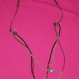 n/a Jewelry - 925 beautiful leather necklace turquoise stones n/a Jewelry - 925 beautiful leather necklace turquoise stones